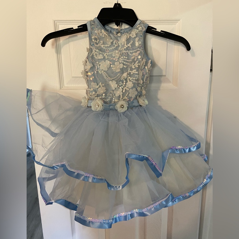 Weissman-Blue/White Sequin Tutu Dress-Used for a Dance Recital-Size XS-Child